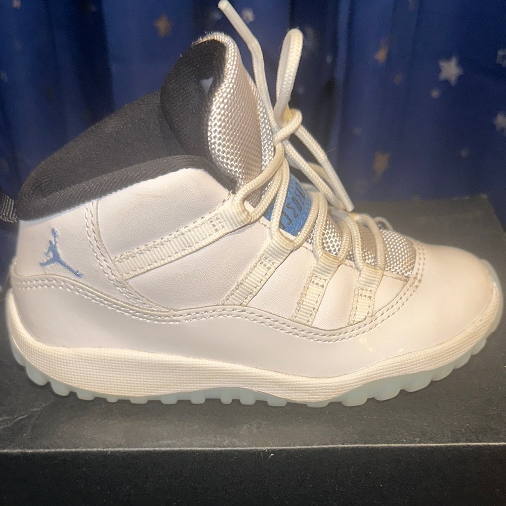 Jordan Kids White and Light Blue Sneakers